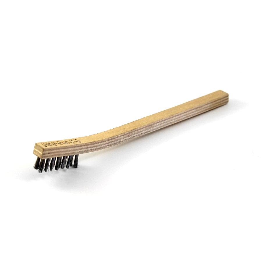 2 x 8 Row 0.006 Brass Bristle and Plywood Handle Scratch Brush